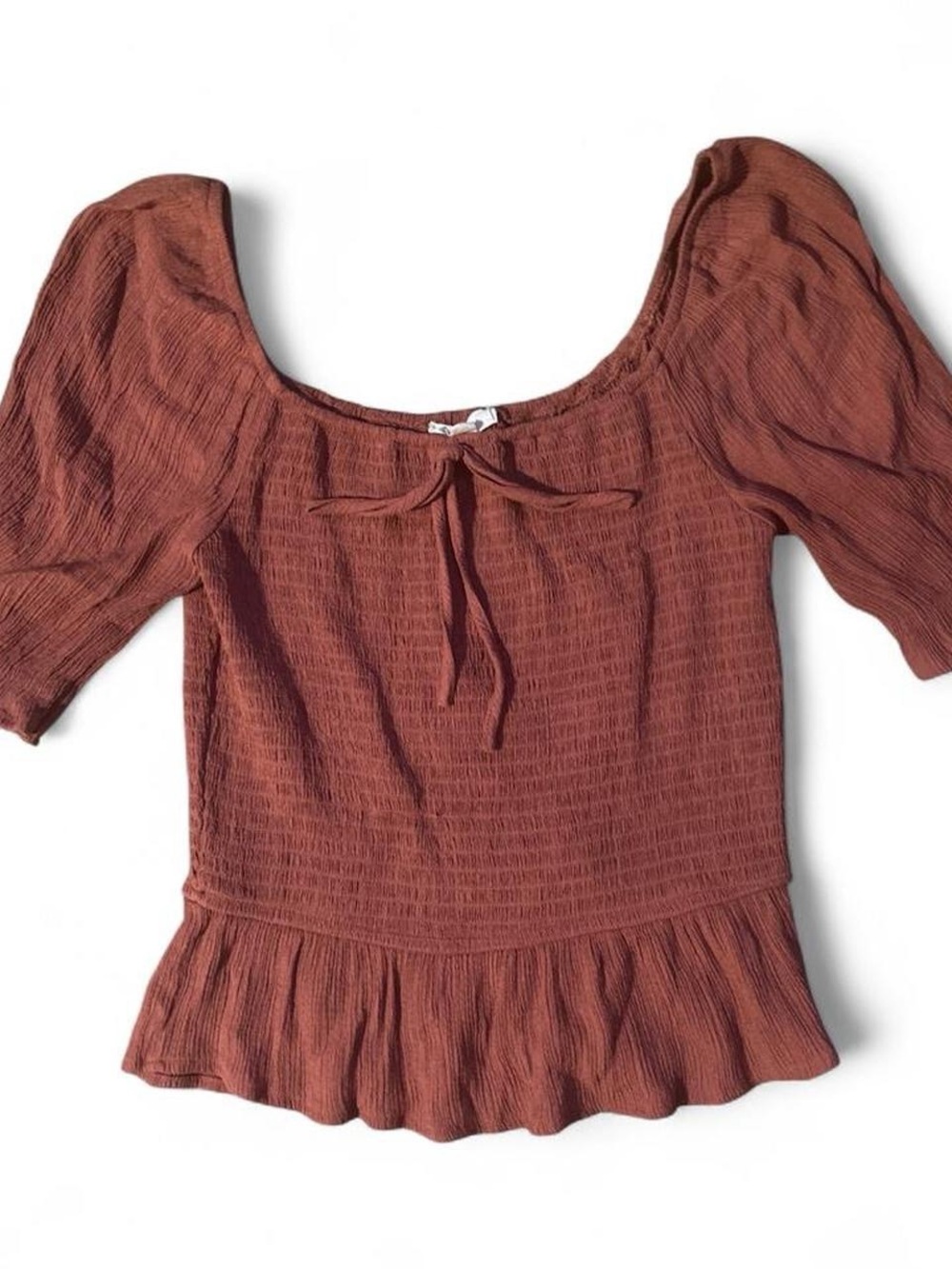 Rusty Orange Peasant Top